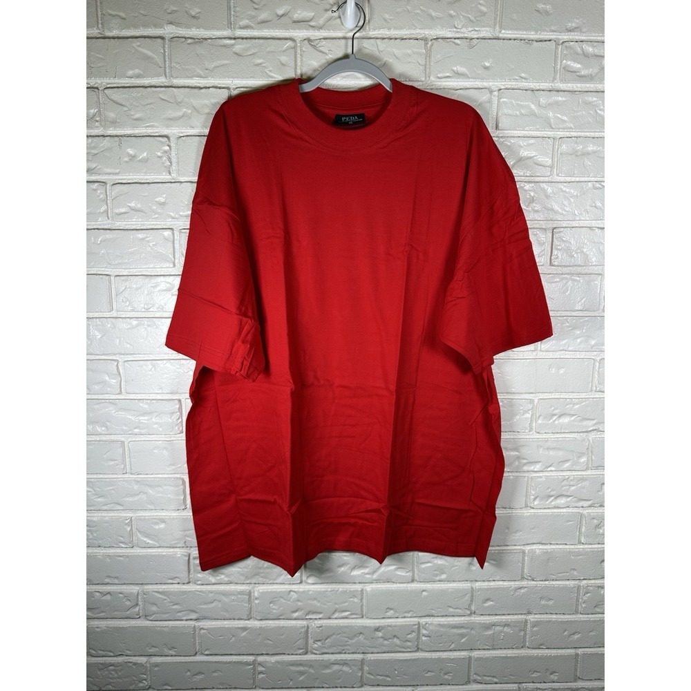PEDA 3XL Oversized Red Tee Shirt Minimalist Streetwear Basic Unisex‎
